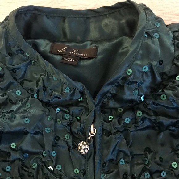 S Levine, Sequined Jacket, Size XL, green color - Picture 6 of 15